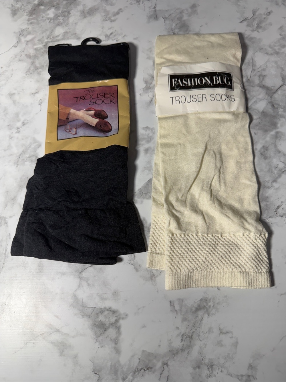 Fashion Bug & The Trouser Sock Women's Trouser Socks - Black and Cream Size 9-11